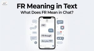 FR meaning in text shown in a chat conversation