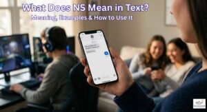 NS meaning in text shown in a smartphone conversation