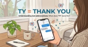 TY meaning in text showing TY as thank you