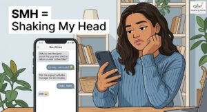 SMH meaning in text showing shaking my head in a text conversation